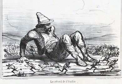 Daumier. H.Le Réveil dItalie Charivari 7.V.1859 390 min